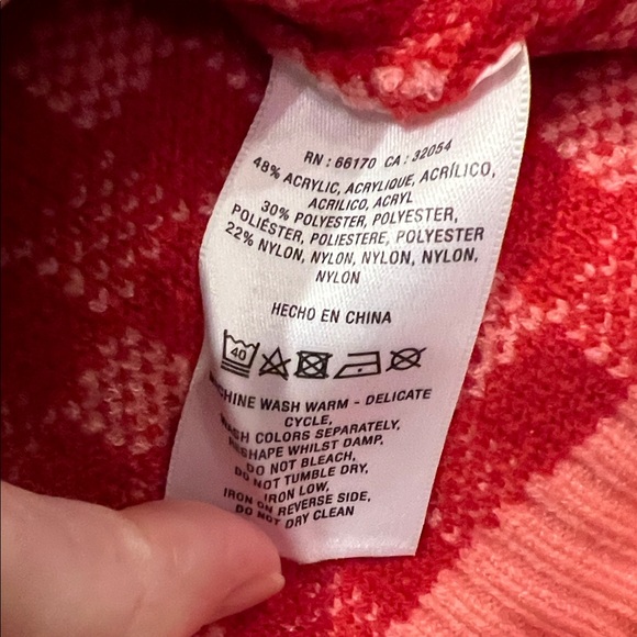 Anthropologie Red and Pink Checkered Women's Sweater Vest-Size Large NWT!! - Picture 4 of 7